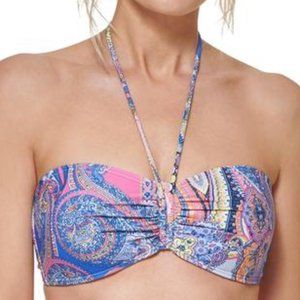 Tommy Hilfiger Paisley-Print Bandeau Bikini Top Size Small